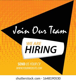 Hiring recruitment design poster Vector illustration. EPS10