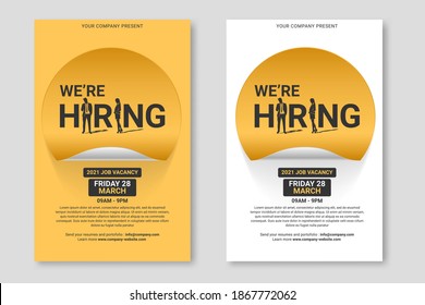 Hiring Recruitment Design Poster. Vector Illustration