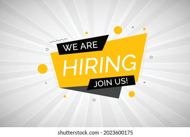 Hiring Recruitment Design Poster We Hiring Stock Vector (Royalty Free ...