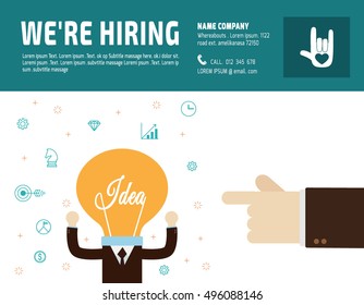 Hiring. Recruitment.	
Hand choosing  business people.
flat vector  illustration concept.
for presentation web banner poster printed materials.
isolated on white background