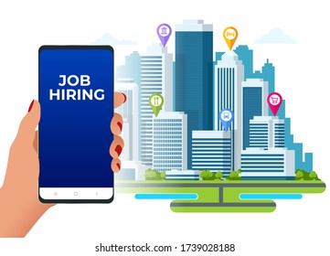 Hiring and recruitment, job candidates and job centre concept. Job interview, recruitment agency. HR job seeking.