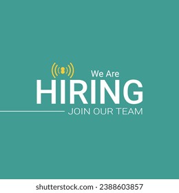 Hiring recruitment open vacancy design , We are hiring join to team announcement creative design. 3D Illustration