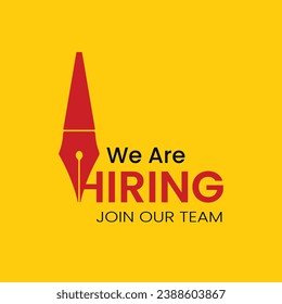 Hiring recruitment open vacancy design , We are hiring join to team announcement creative design. 3D Illustration