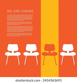 Hiring recruitment open vacancy design info label template. We are hiring join to team announcement vector illustration,  
We are hiring concept. Minimal business recruiting, job vacancy background.