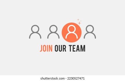 Hiring and recruitment typographic design "join our team" text for poster or banner vector