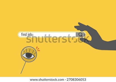 Hiring or recruitment website banner vector template with businessman and businesswoman . Job vacancy advertisement. yellow background