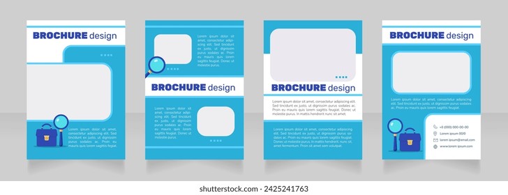 Hiring staff for non commercial start up blank brochure design. Template set with copy space for text. Premade corporate reports collection. Editable 4 paper pages. Nunito Light, Bold fonts used