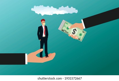 hiring a valuable employee or business protection, concept vector