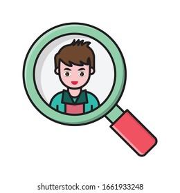 icono de color plano vectorial de contratación 