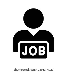 hiring vector glyph flat icon 