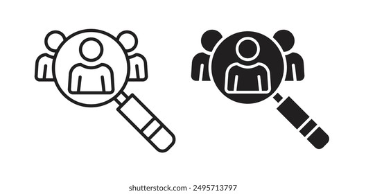 Hiring vector icon set in black color.