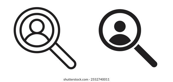 Conjunto de iconos de Vector de contratación negro relleno y estilo delineado.