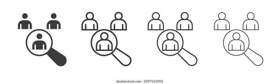 Hiring vector icon set in black and white color.