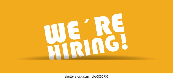 We´re Hiring - Vector Illustration With Shadow On Yellow Background