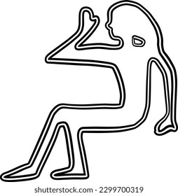 Hiroglef egyptian line drawing decoration.
