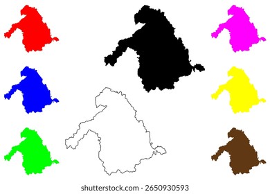 Cidade de Hirosaki (Japão, Nihon-koku ou Nippon-koku, região de Tohoku) mapa ilustração vetorial, esboço de rabisco mapa de Hirosaki-shi