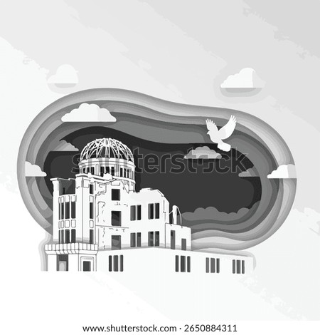 Hiroshima Atomic Bomb Dome A Paper Cut Art Depiction of Peace and Remembrance