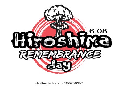 Hiroshima Day, 6 august, nuclear bomb poster, illustration vector.