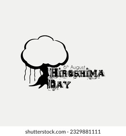 Hiroshima Day, 6 august, nuclear bomb poster, illustration vector for atomic bombing victims. The atomic bombing tragedy in Hiroshima.