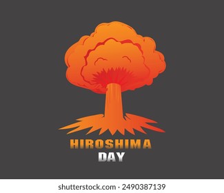 Hiroshima Tag, 6. August, Atombombe Poster, Illustration Vektorgrafik