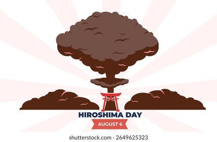 Hiroshima day flyer flat illustration 