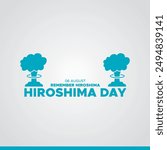 Hiroshima Day held on 06 August, Hiroshima Day editable stock illustration and social media template, eps file.