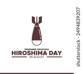 Hiroshima Day held on 06 August, Hiroshima Day editable stock illustration and social media template, eps file.