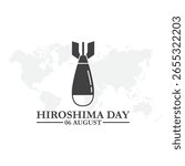 Hiroshima Day held on 06 August, Hiroshima Day editable stock illustration and social media template, eps file. Vector illustration Hiroshima Nagasaki remembrance day minimal concept.