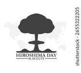 Hiroshima Day held on 06 August, Hiroshima Day editable stock illustration and social media template, eps file. Vector illustration Hiroshima Nagasaki remembrance day minimal concept.