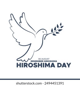 Día de Hiroshima celebrado el 06 de agosto, Día de Hiroshima editable ilustración de stock y Plantilla de redes sociales, archivo eps.