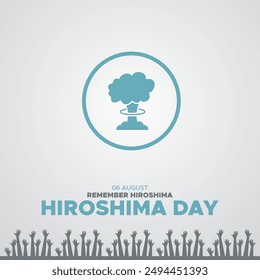 Día de Hiroshima celebrado el 06 de agosto, Día de Hiroshima editable ilustración de stock y Plantilla de redes sociales, archivo eps.