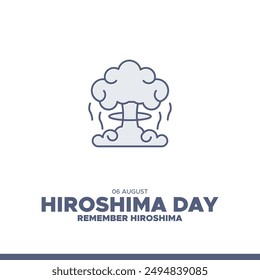Día de Hiroshima celebrado el 06 de agosto, Día de Hiroshima editable ilustración de stock y Plantilla de redes sociales, archivo eps.