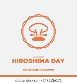 Hiroshima Day held on 06 August, Hiroshima Day editable stock illustration and social media template, eps file.