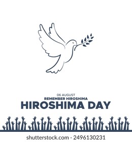 Día de Hiroshima celebrado el 06 de agosto, Día de Hiroshima ilustración de archivo editable y Plantilla de redes sociales, archivo eps.