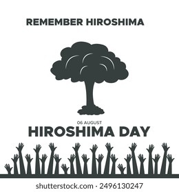 Hiroshima Day held on 06 August, Hiroshima Day editable stock illustration and social media template, eps file.