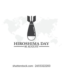 Dia de Hiroshima realizada em 06 de agosto, ilustração de stock editável Dia de Hiroshima e modelo de mídia social, arquivo eps. Ilustração vetorial Hiroshima Nagasaki Dia da Memória Conceito mínimo.