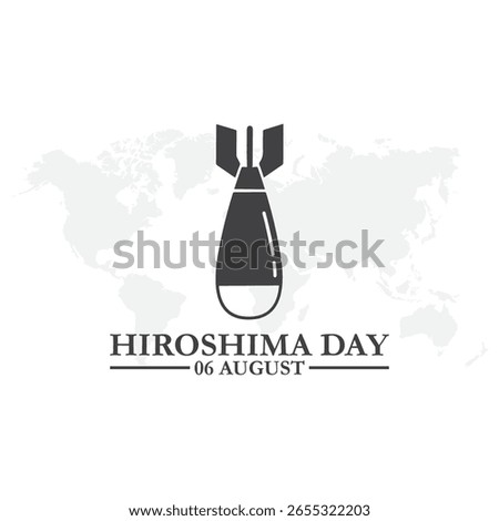 Hiroshima Day held on 06 August, Hiroshima Day editable stock illustration and social media template, eps file. Vector illustration Hiroshima Nagasaki remembrance day minimal concept.