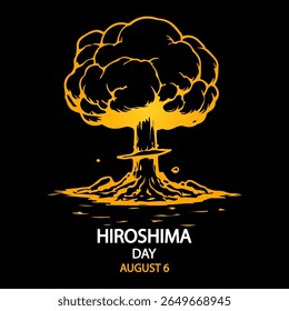 Explosión nuclear del día de Hiroshima Armas, ilustración de Arte vectorial.