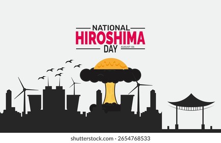 Hiroshima Day remembrance background, peace and antiwar concept, use for banner, poster, card, and memorial design