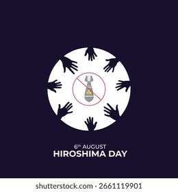 Día de conmemoración del Día de Hiroshima. diseño en honor a la paz y la humanidad. Ideal para publicaciones de concienciación, la ilustración del 6 de agosto y mensajes globales contra la guerra.