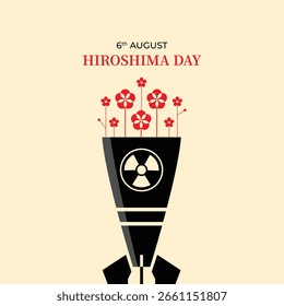 Día de conmemoración del Día de Hiroshima. diseño en honor a la paz y la humanidad. Ideal para publicaciones de concienciación, la ilustración del 6 de agosto y mensajes globales contra la guerra.