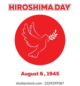 
Postal de corte de vectores de Hiroshima Day Ilustración con fecha memorable del 6 de agosto