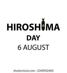 Día Mundial de Hiroshima, armas nucleares, ilustración plana vectorial...