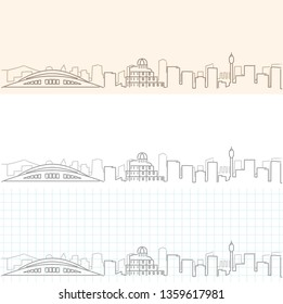 Hiroshima Hand Drawn Skyline