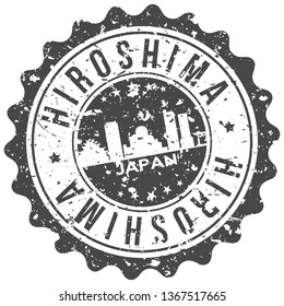 Hiroshima Japan. City Skyline. Silhouette City. Design Vector. Famous Monuments.