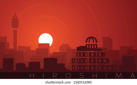 Hiroshima Low Sun Skyline Scene