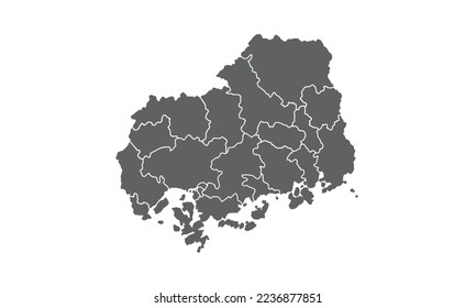 Hiroshima map isolated on white background.for annual infographics report website layout.