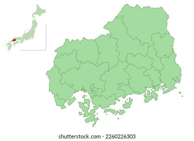 Hiroshima Map prefectures municipalities icon