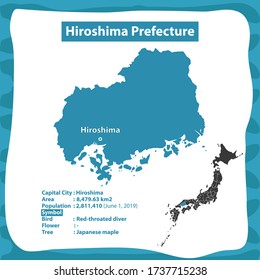 Hiroshima Prefecture Map Japan Country Background