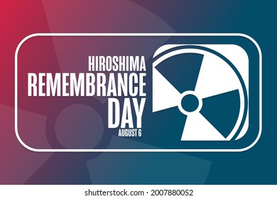 Día del Recuerdo de Hiroshima. 6 de agosto. Concepto de vacaciones. Plantilla para fondo, banner, tarjeta, afiche con inscripción de texto. Ilustración del vector EPS10